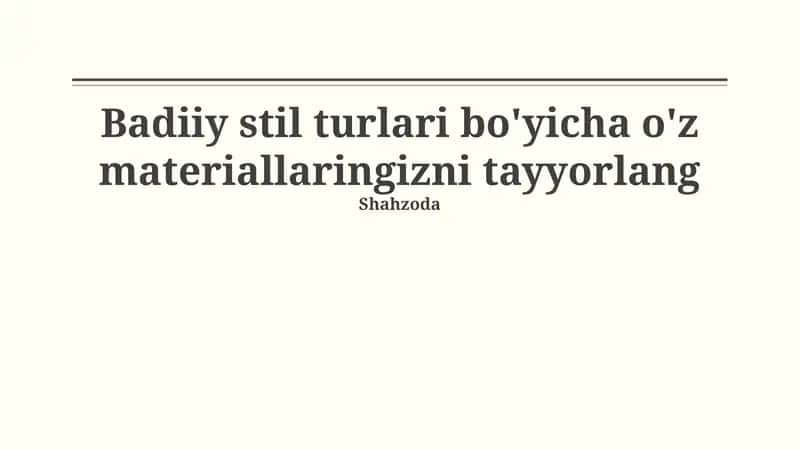 Adabiy uslublar: Ta'rif va tarix 1
