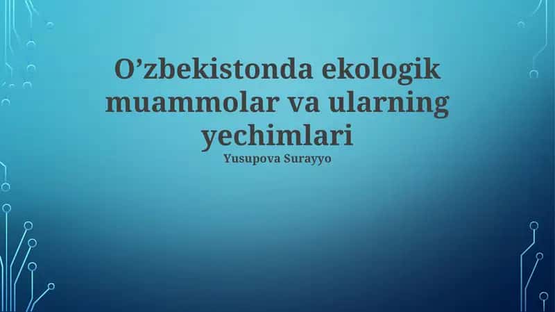 Energetika sohasidagi ekologik muammolar 1