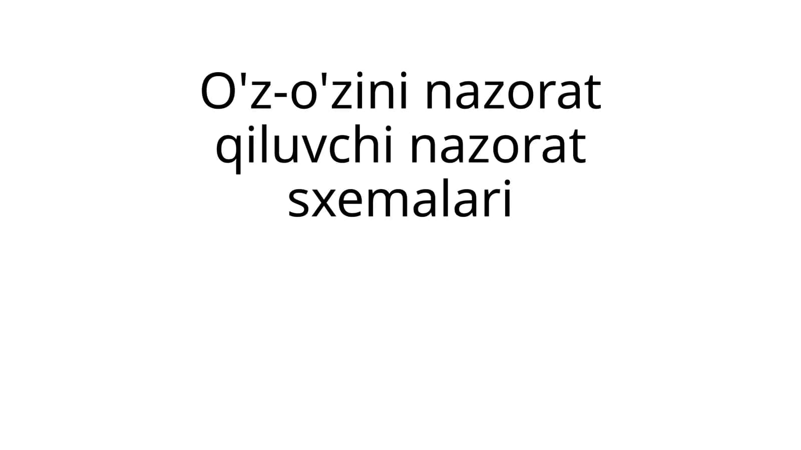 O'z-o'zini nazorat qiluvchi nazorat sxemalari 1