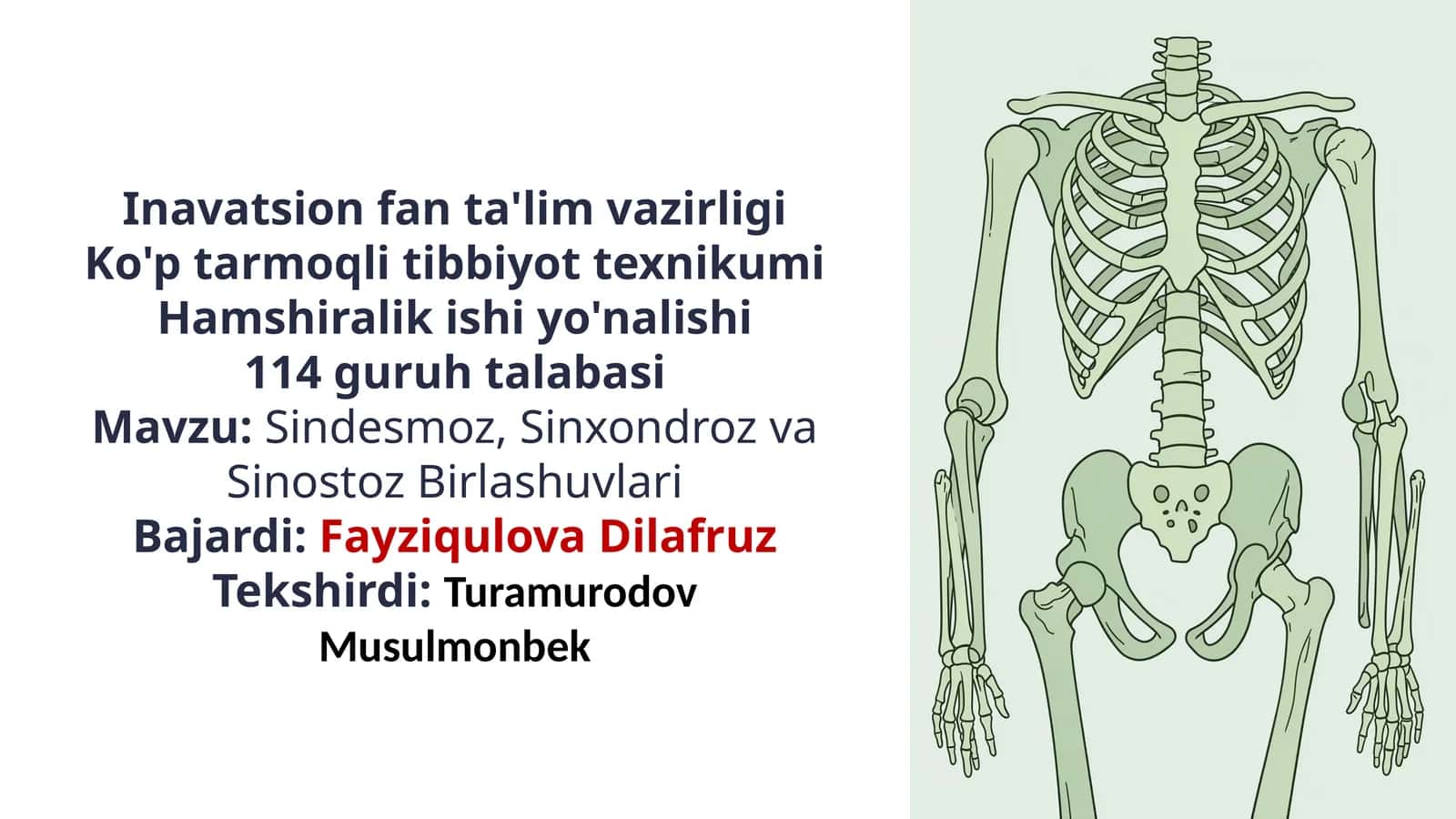Sindesmoz, Sinxondroz va Sinostoz Birlashuvlari 1