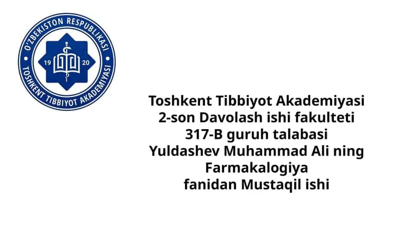 Xavfli o'smalarga qarshi vositalar 1