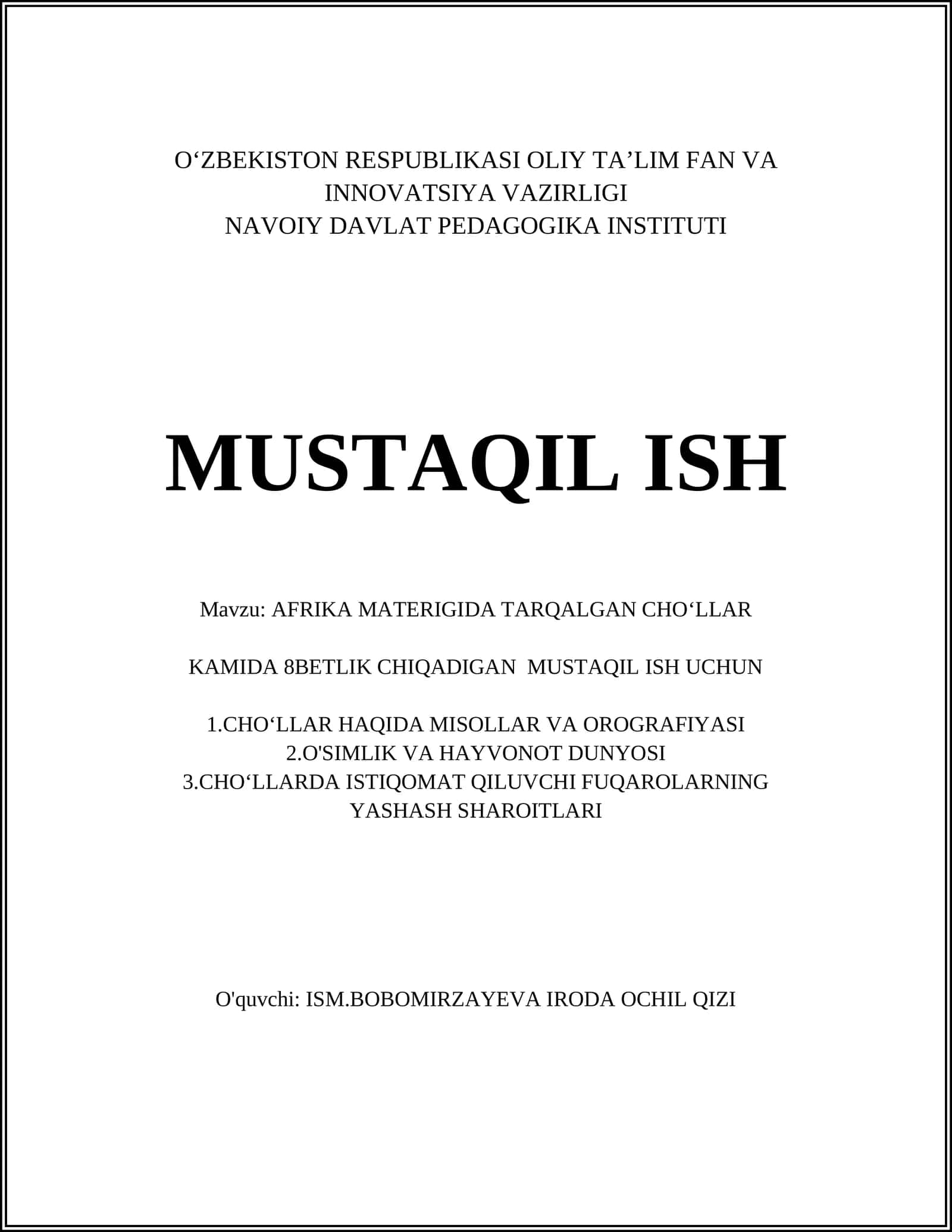 AFRIKA MATERIGIDA TARQALGAN CHOʻLLAR 1