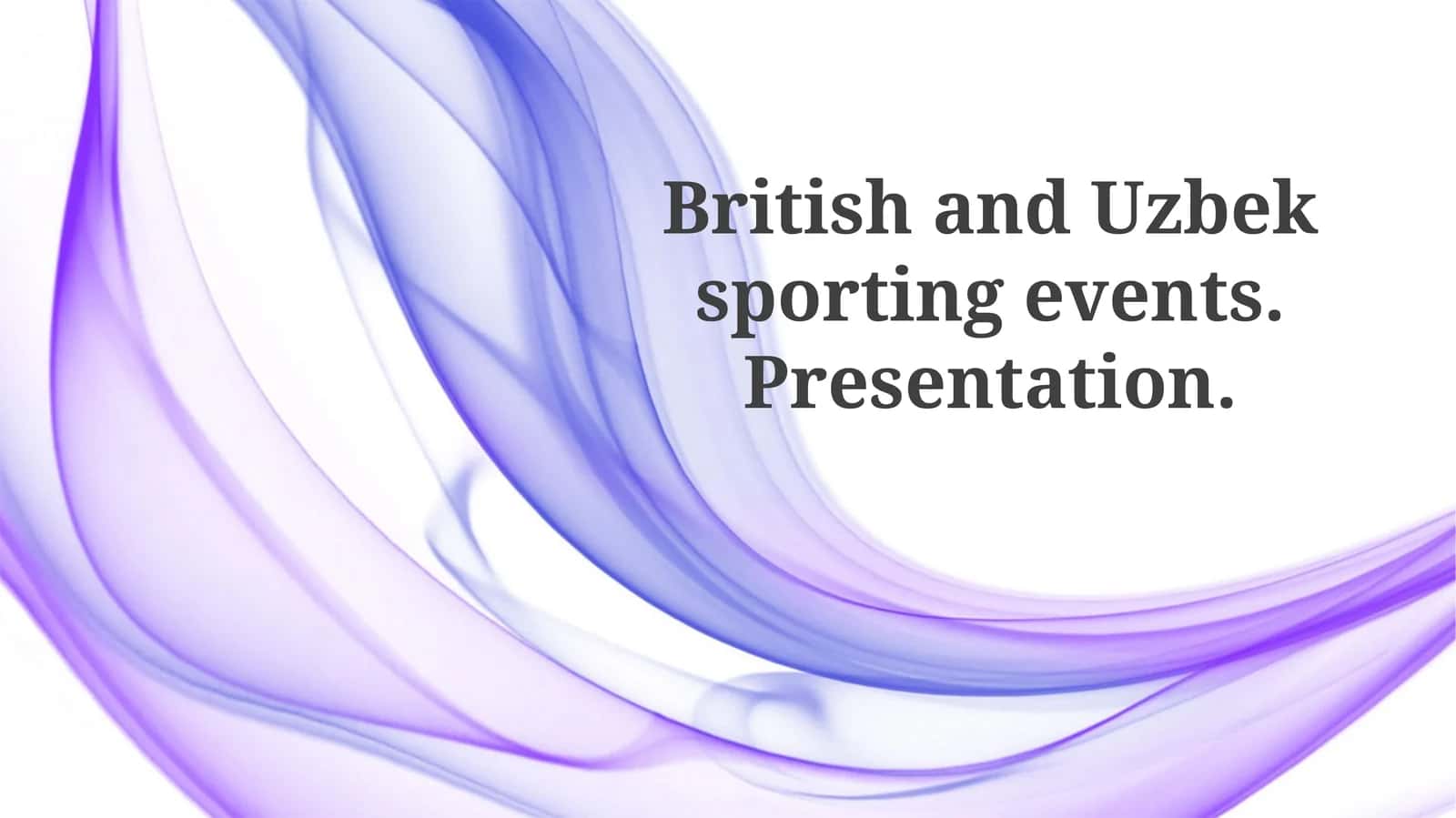 British and Uzbek sporting events. Presentation 1