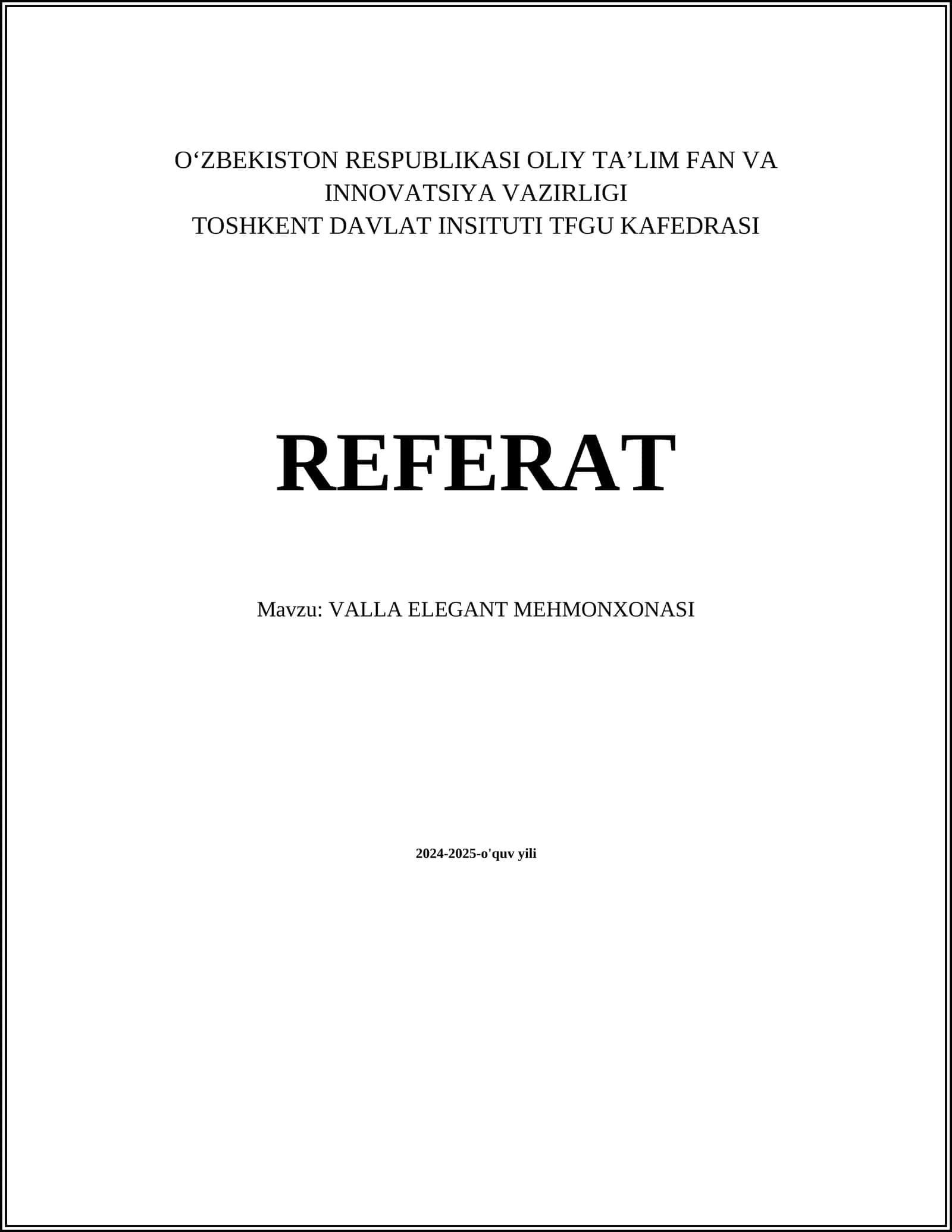 VALLA ELEGANT MEHMONXONASI 1