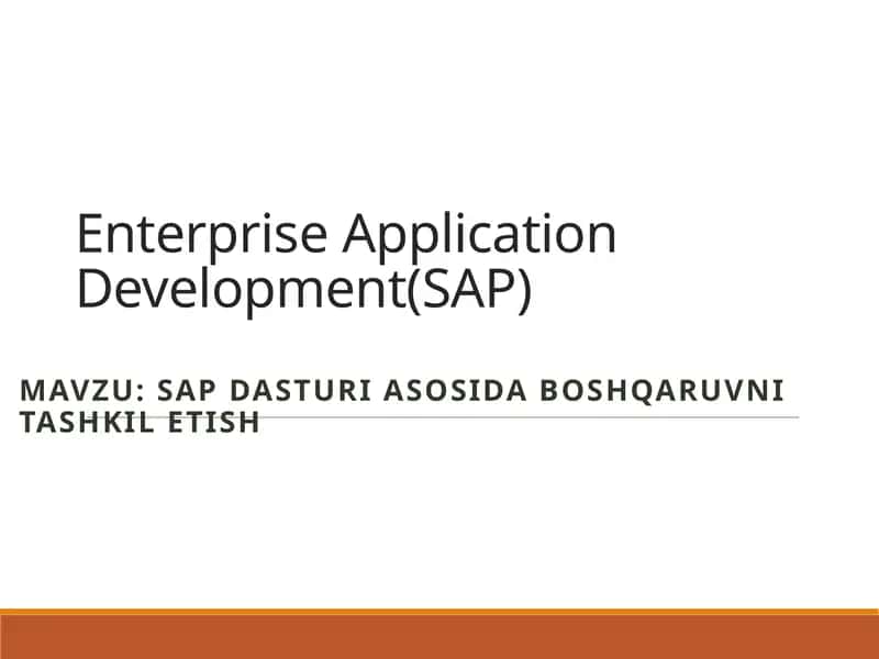 SAP dasturiasosidaboshqaruvnitashkiletish 1