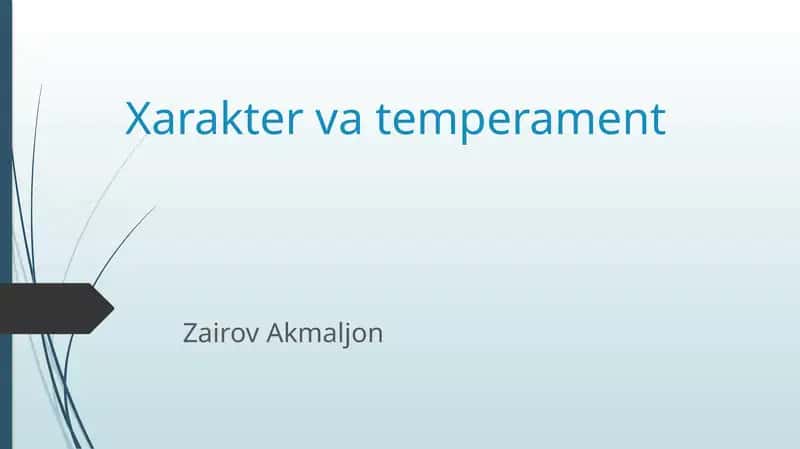 Xaraktervatemperament 1