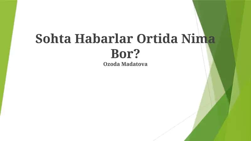 So'xta xabarlar Ortida Nima Bor? 1
