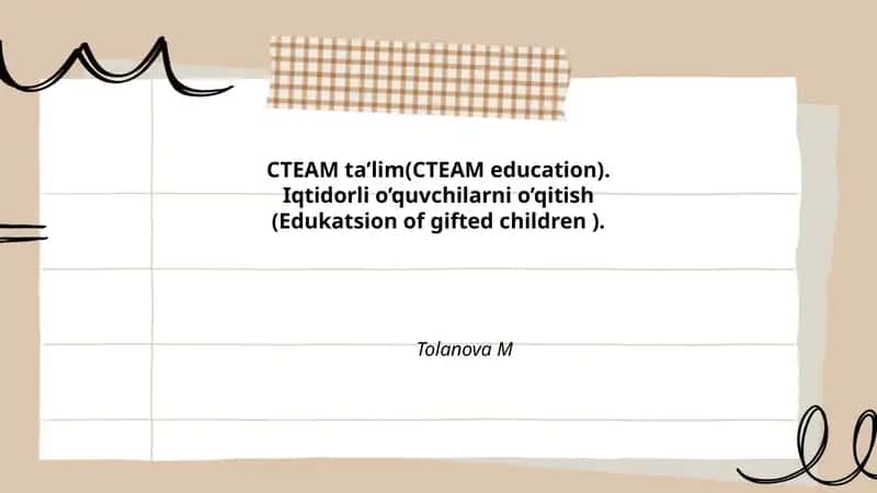 СТЕАМ ta'lim(СТЕАМ education) 1