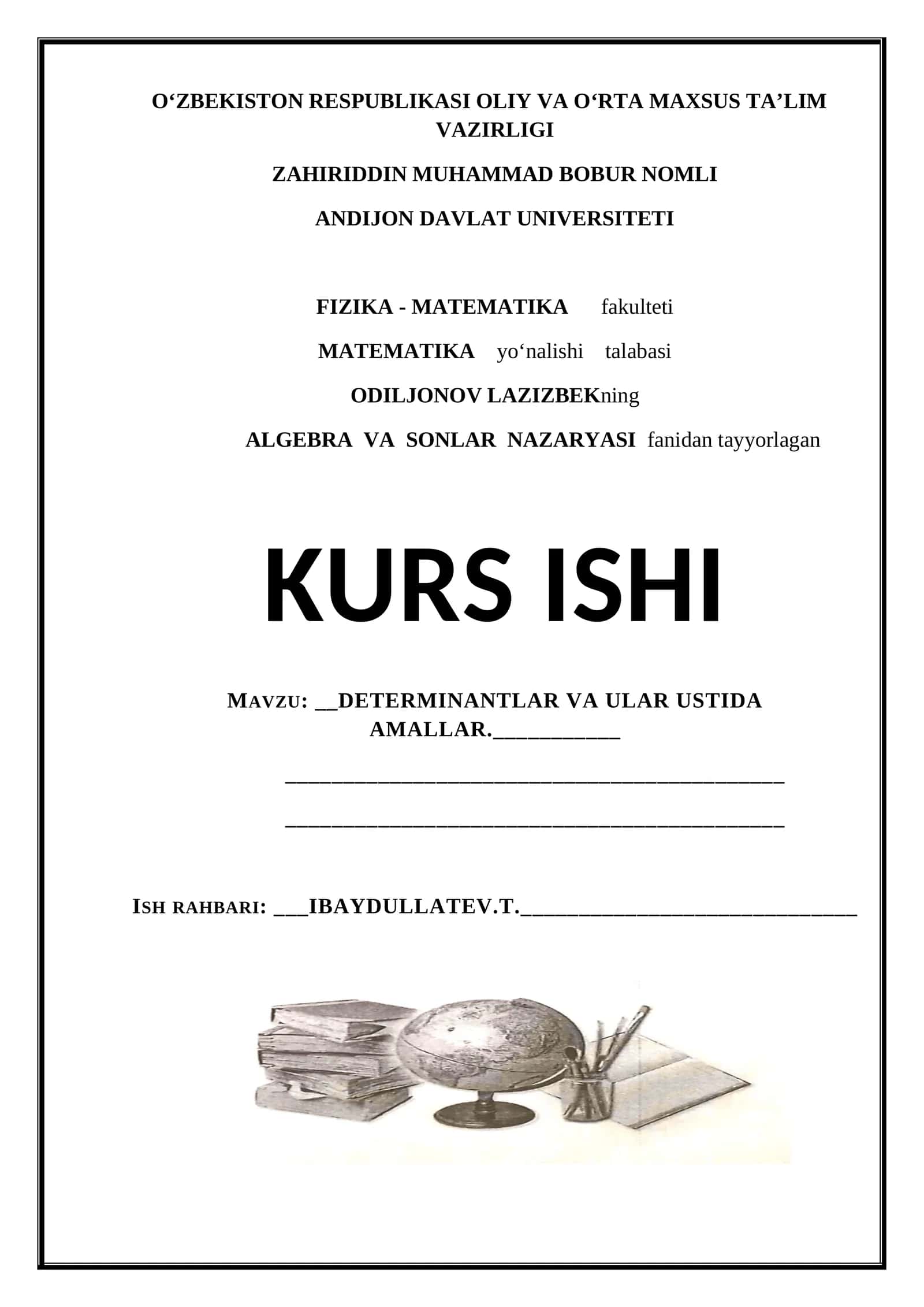 ALGEBRA VA SONLAR NAZARYASI 1