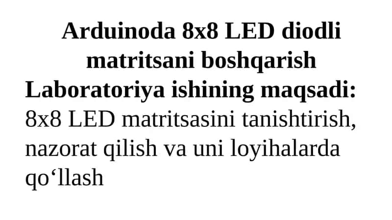 Arduinoda 8x8 LED diodli matritsa 1