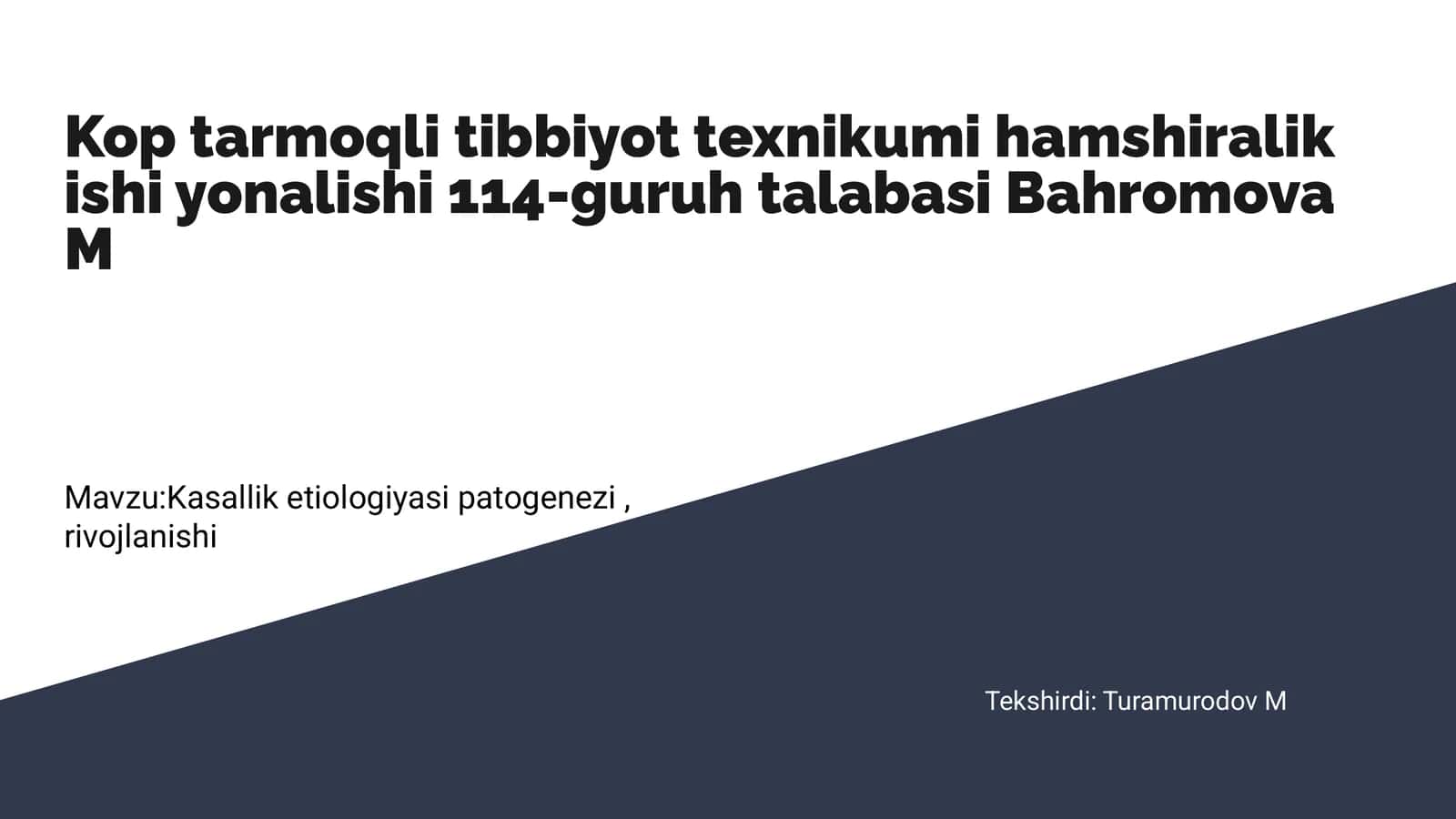Kop tarmoqli tibbiyot texnikumi 1
