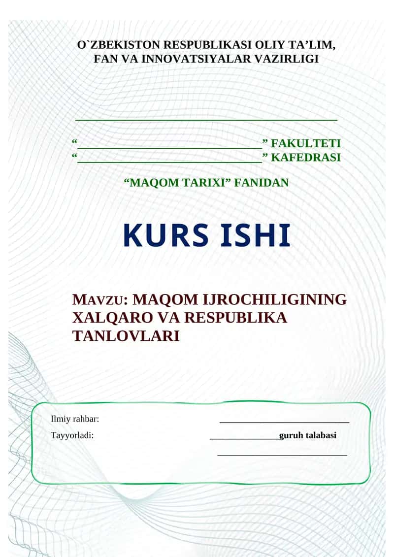 MAQOM IJROCHILIGINING XALQARO VA RESPUBLIKA TANLOVLARI 1