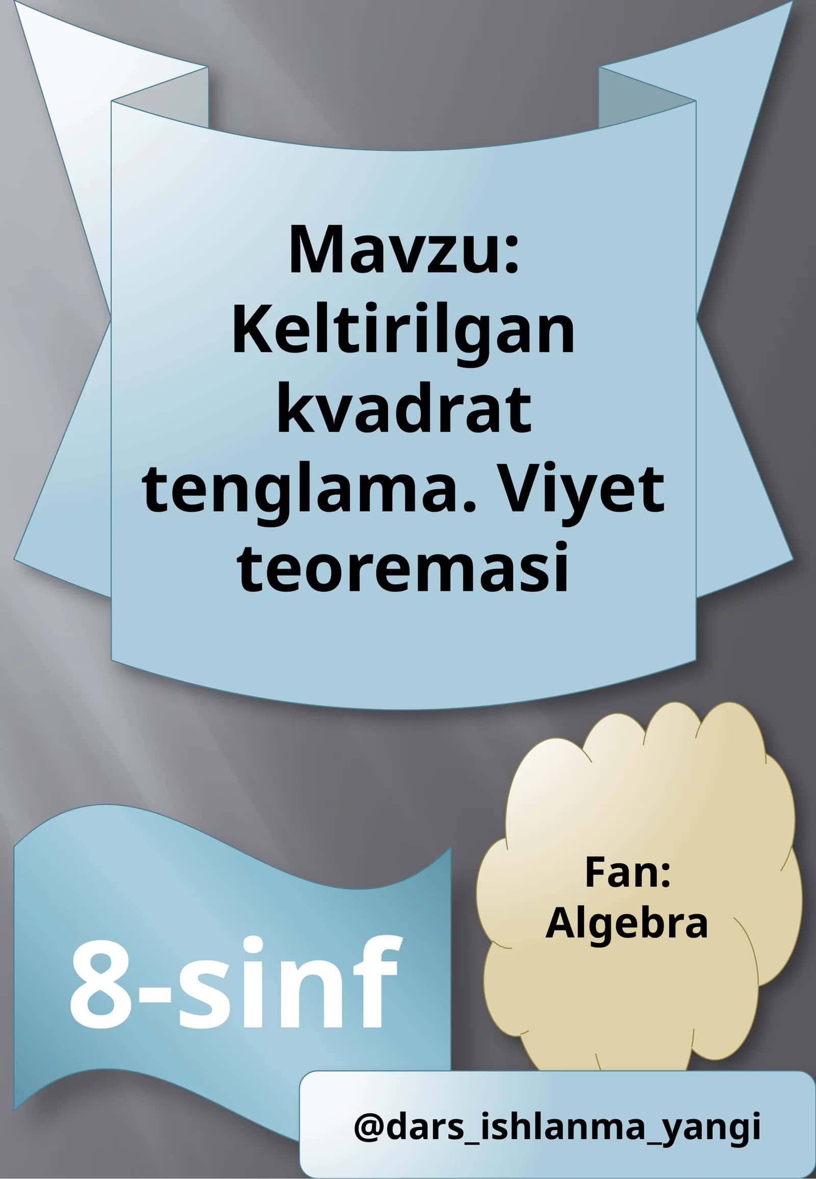 Keltirilgan kvadrat tenglama 1