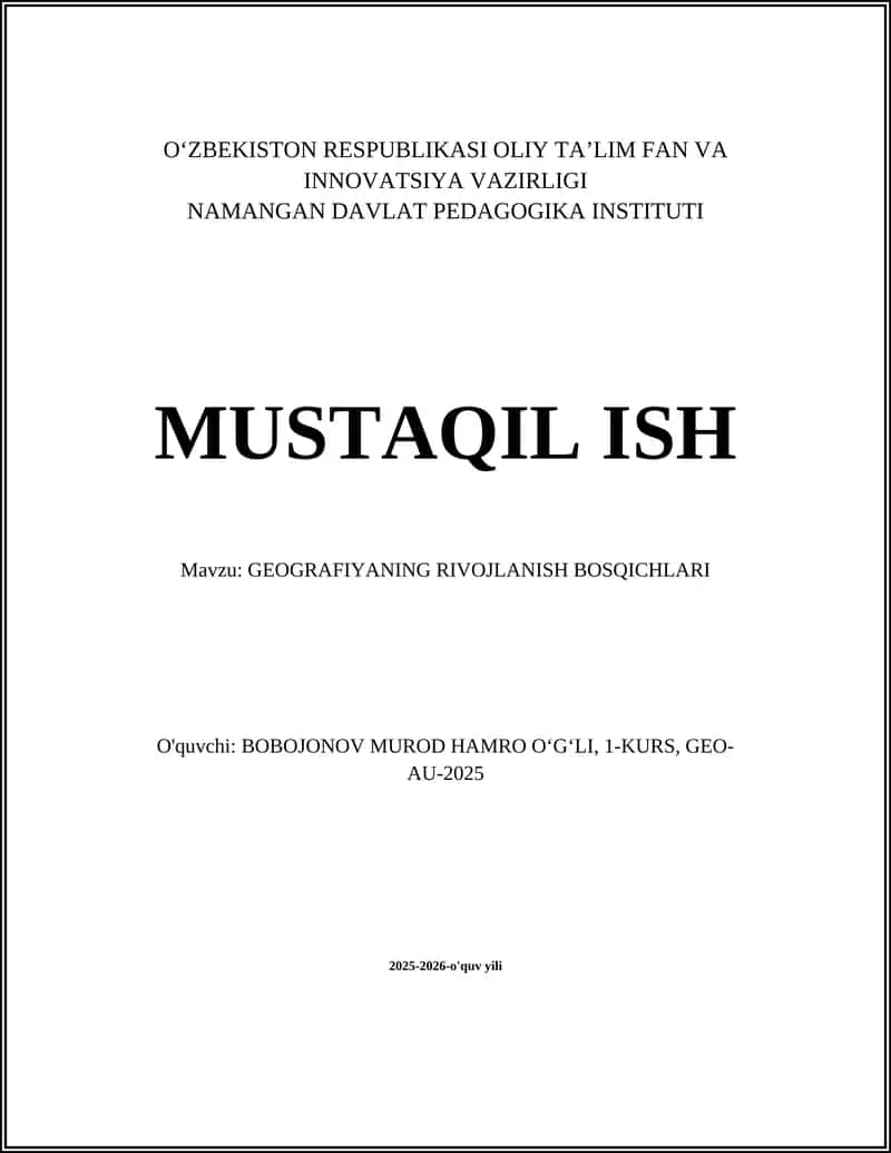 GEOGRAFIYANING RIVOJLANISH BOSQICHLARI 1