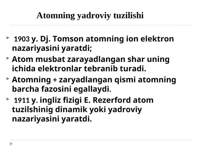 Atomning ion elektron nazariyasi 1