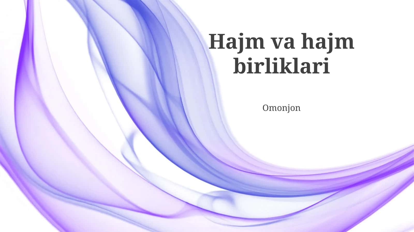 Hajm birliklari 1