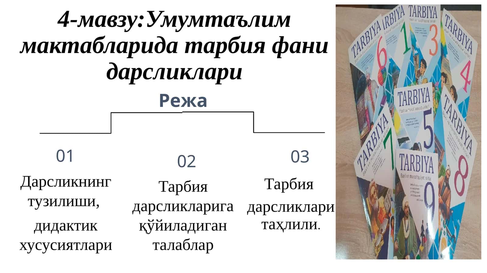 Умумтаълим мактабларида тарбия фани дарсликлари 1