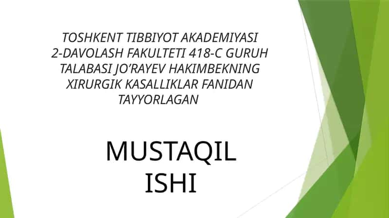 Oshqozon va 12barmoqli ichak yaralari va ularning asoratlari 1