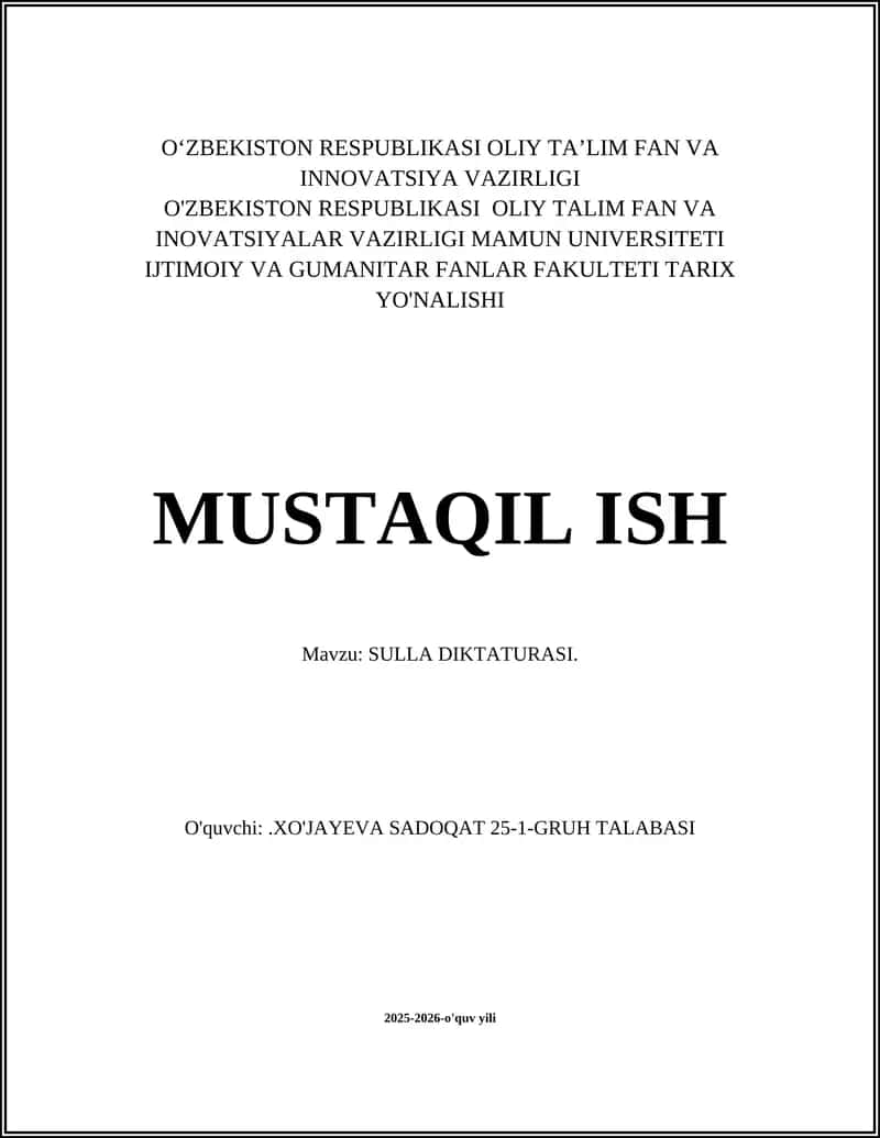 SULLA DIKTATURASI 1