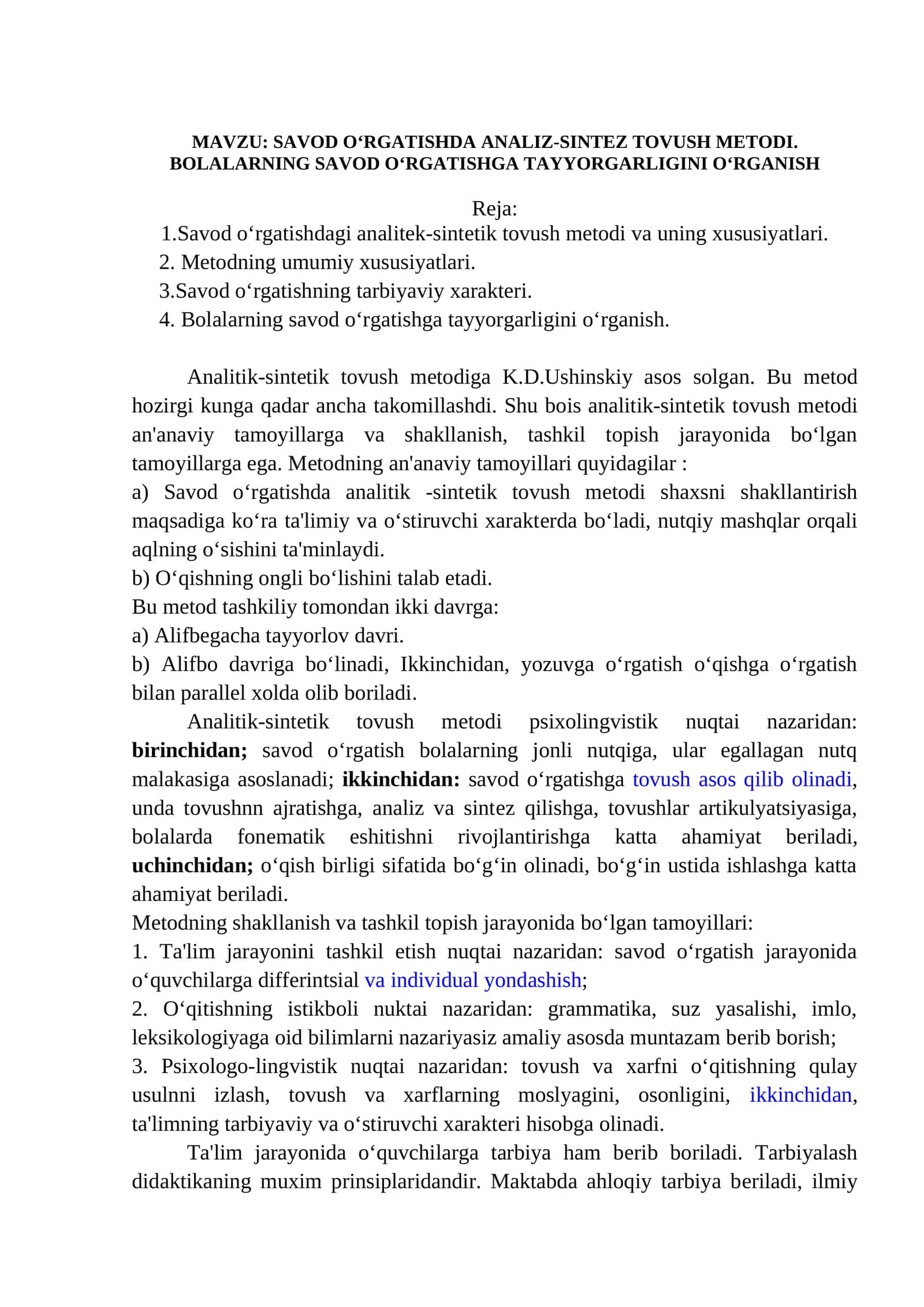 ANALIZ-SINTEZ TOVUSH METODI 1