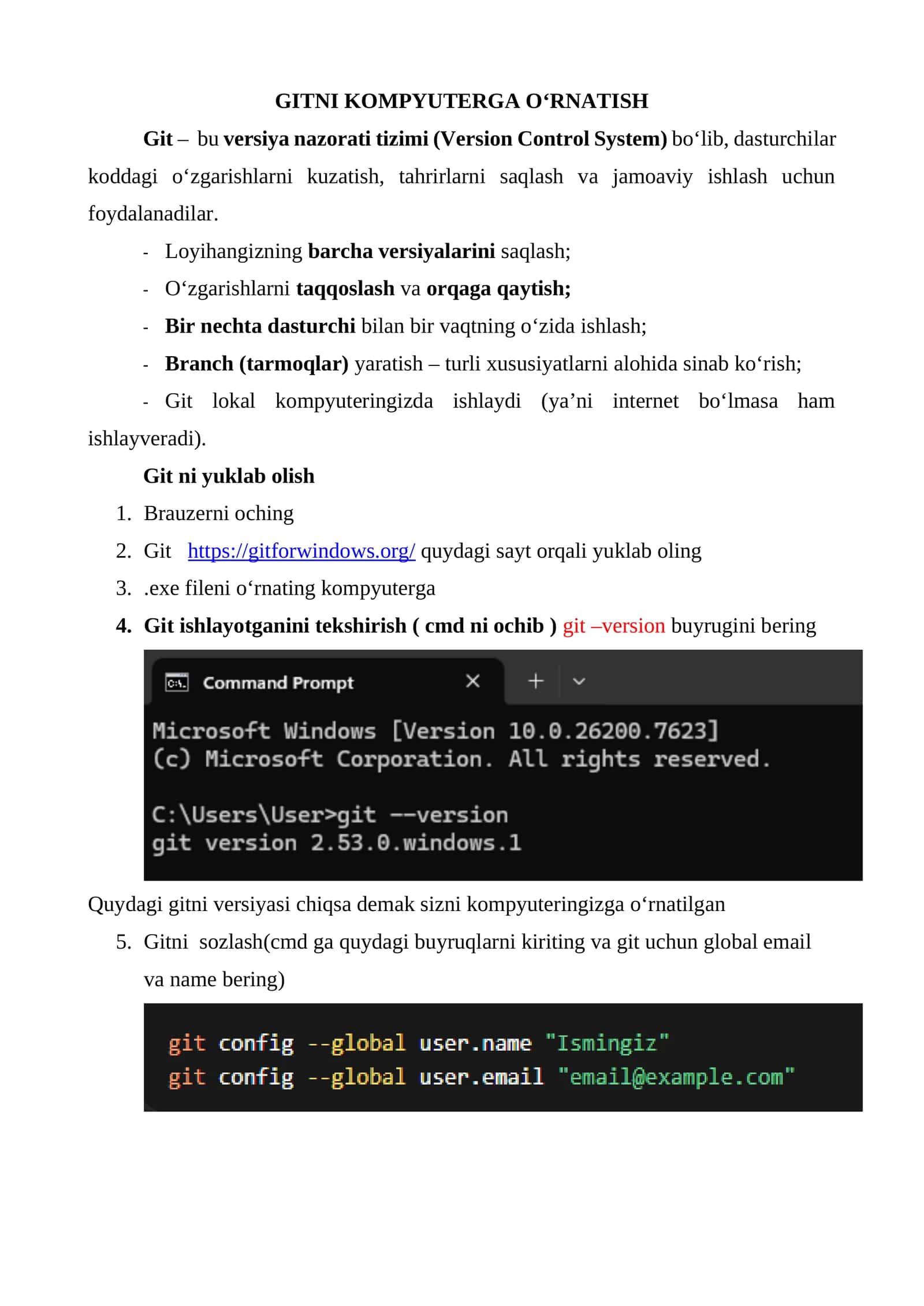 Git,Github,Netlify qo'llanma 1