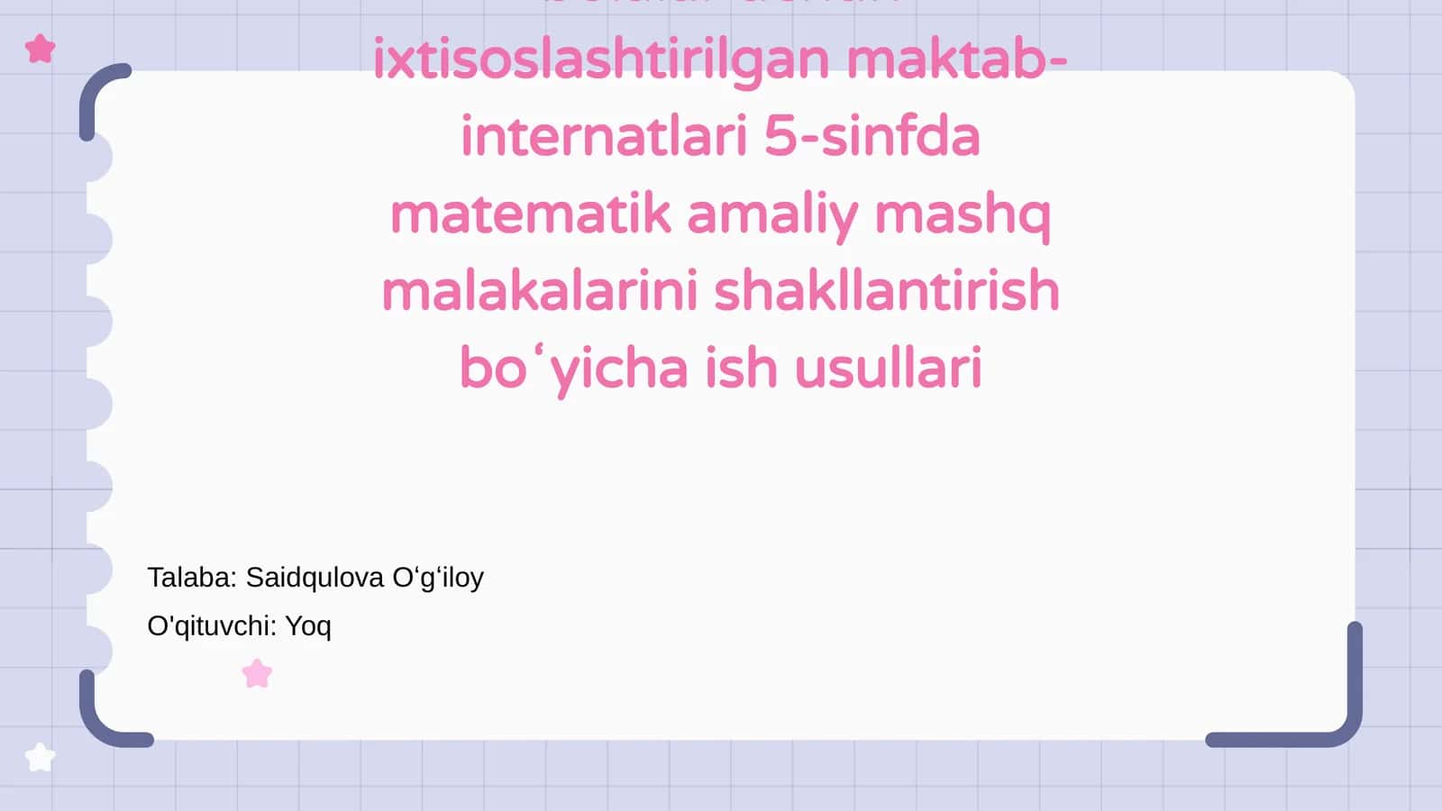 Matematik mashqlarni shakllantirish bo'yicha ish usullari 1