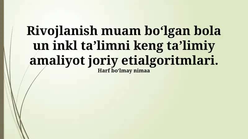 Inklyuziv Ta'lim Algoritmlari 1