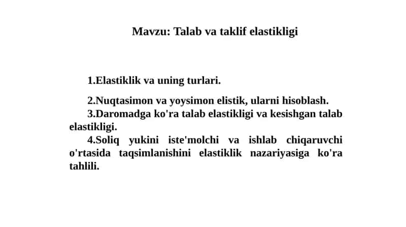 Talab va taklif elastikligi 1