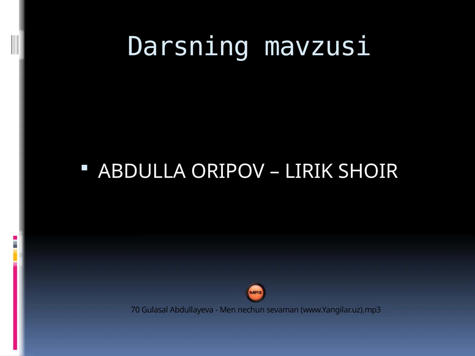 ABDULLA ORIPOV – LIRIK SHOIR 1