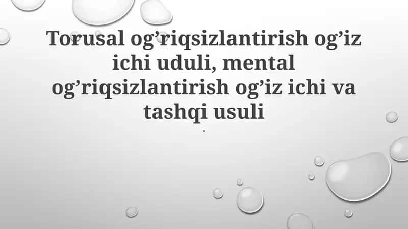 Mahalliy og'riq qoldiruvchi 1