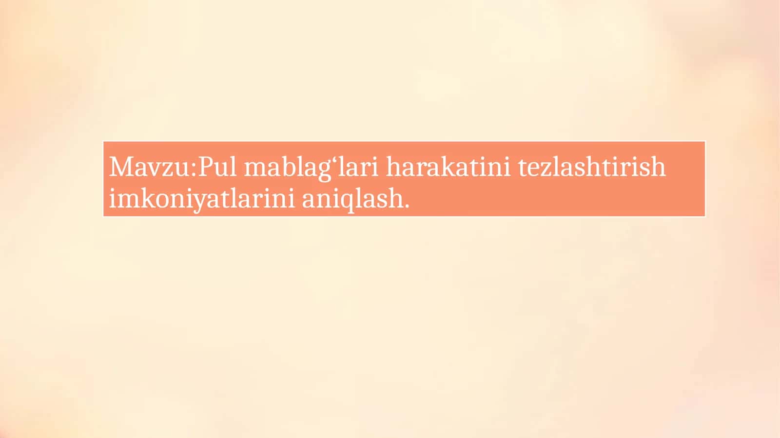 Pulmablag‘lari harakatini tezlashtirish imkoniyatlari 1