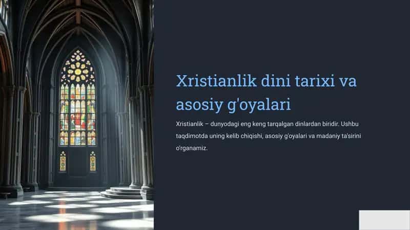 Xristianlik dini tarixi va asosiy g'oyalari 1