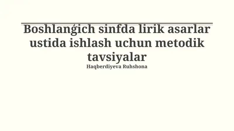 She'riy asarlarni tahlil qilish metodikasi 1