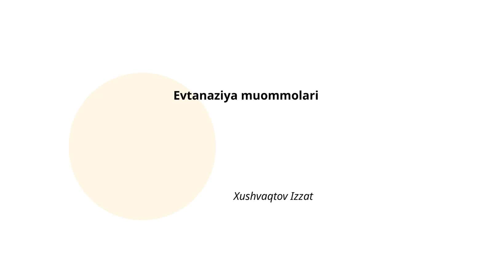 Evtanaziya muommolari 1