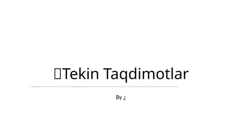Tekin Taqdimotlar 1