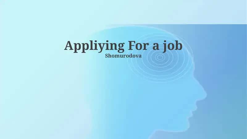 Appliying For a job 1