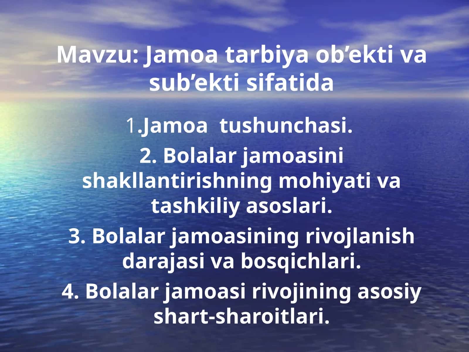Jamoa tarbiya ob’ekti va sub’ekti sifatida 1