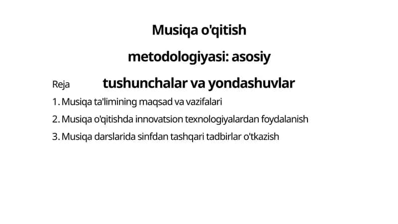 Musiqa ta'limi metodologiyasi 1