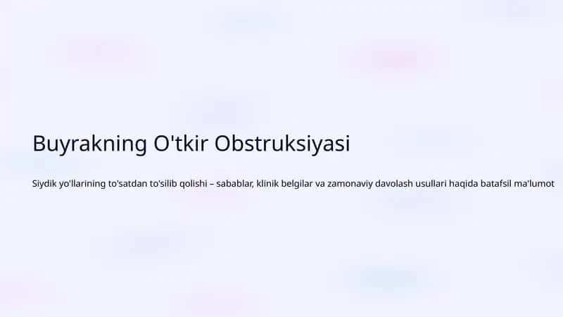 Siydik Ajratuv Tizimi Anatomiyasi 1