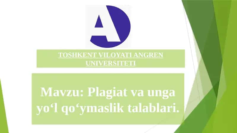 Plagiat va unga yo‘l qo‘ymaslik talablari 1