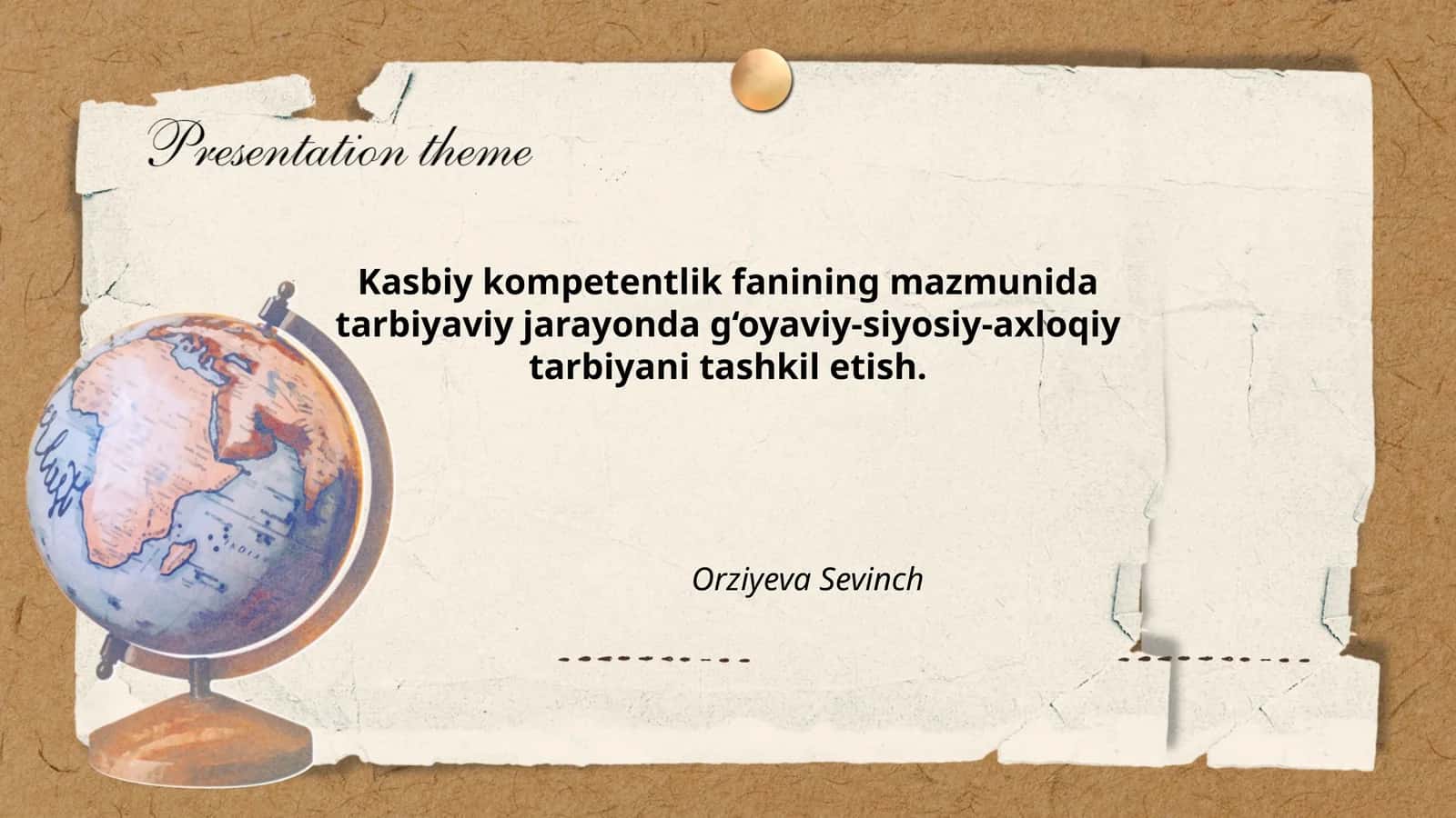 Kasbiy kompetentlik fanining mazmunida tarbiyaviy jarayonda 1