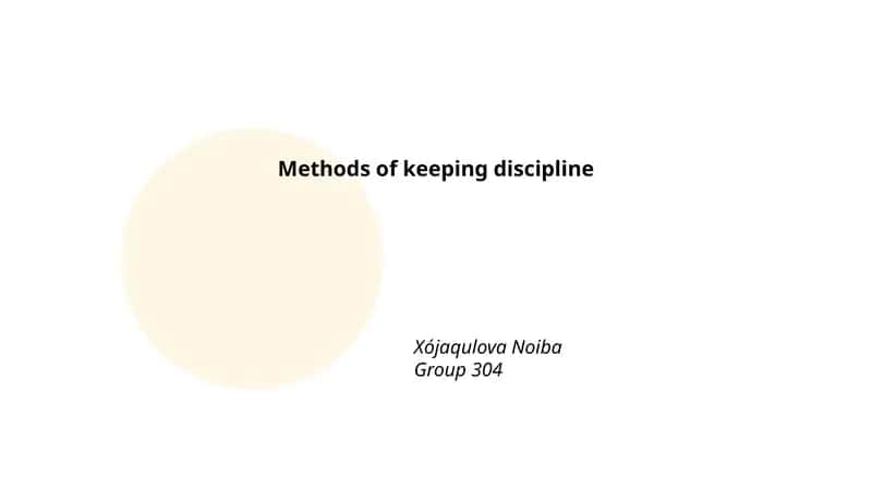 Methods of keeping discipline 1