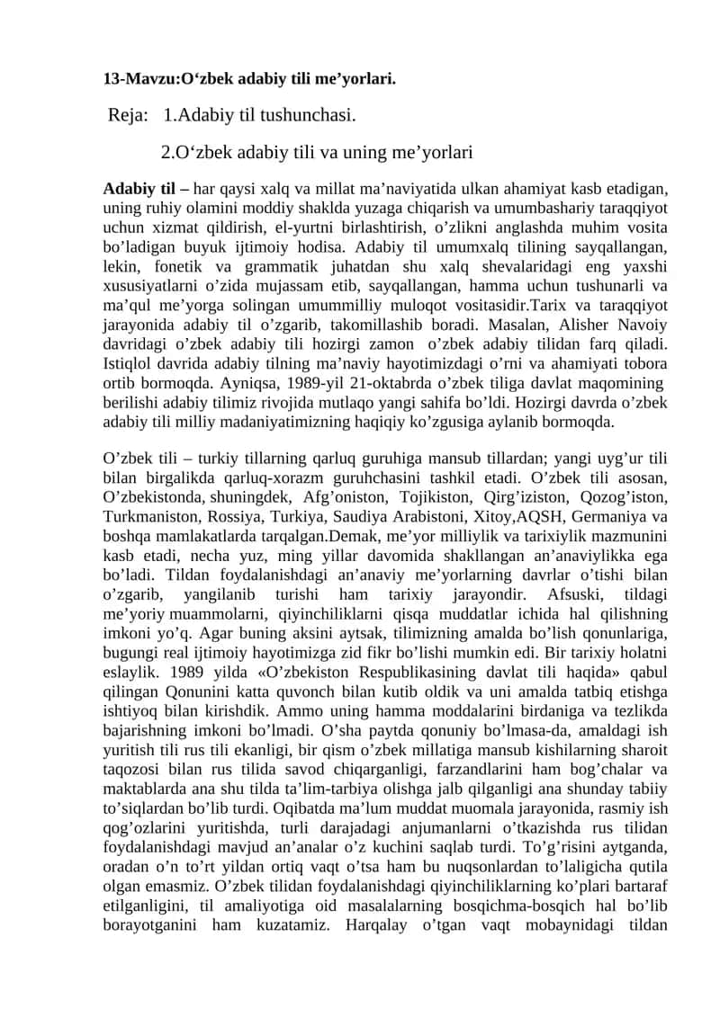 O‘zbek adabiy tili me’yorlari 1