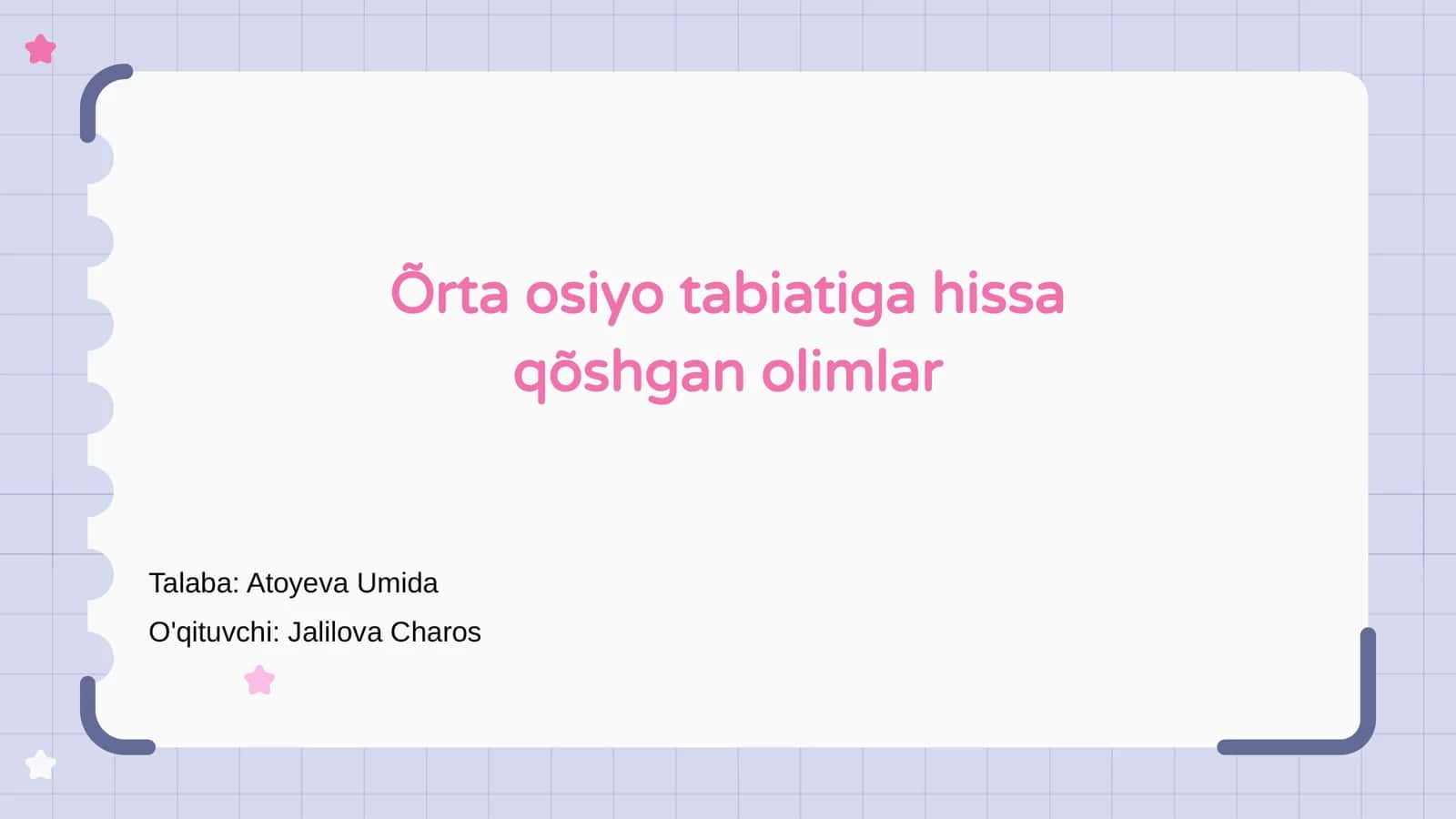 Õrta Osiyo Tabiatini Õrganishda Ilk Qadamlar 1