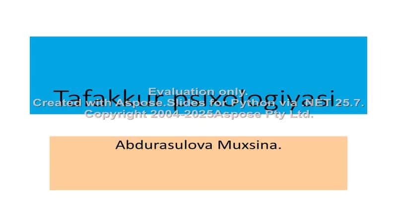 Tafakkur psixologiyasi 1