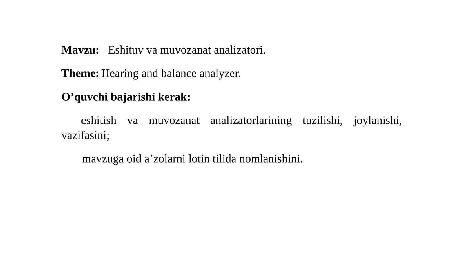 Eshituv va muvozanat analizatori 1