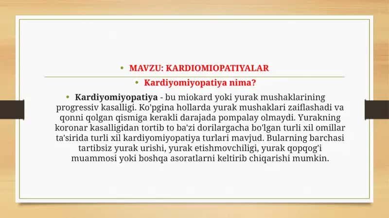 KARDIOMIOPATIYALAR 1