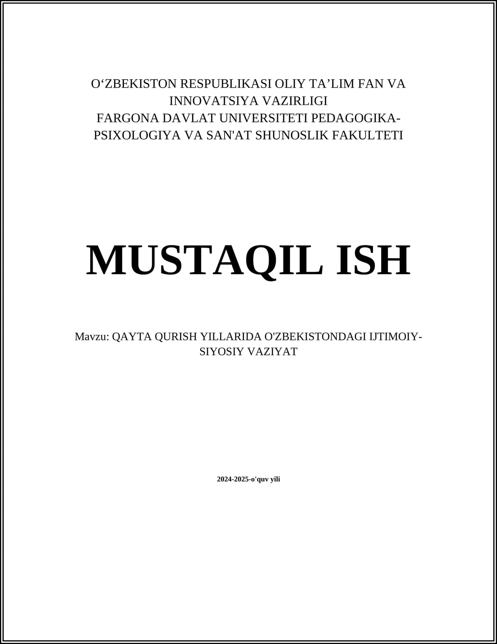 O'zbekiston mustaqilligi uchun kurashi 1