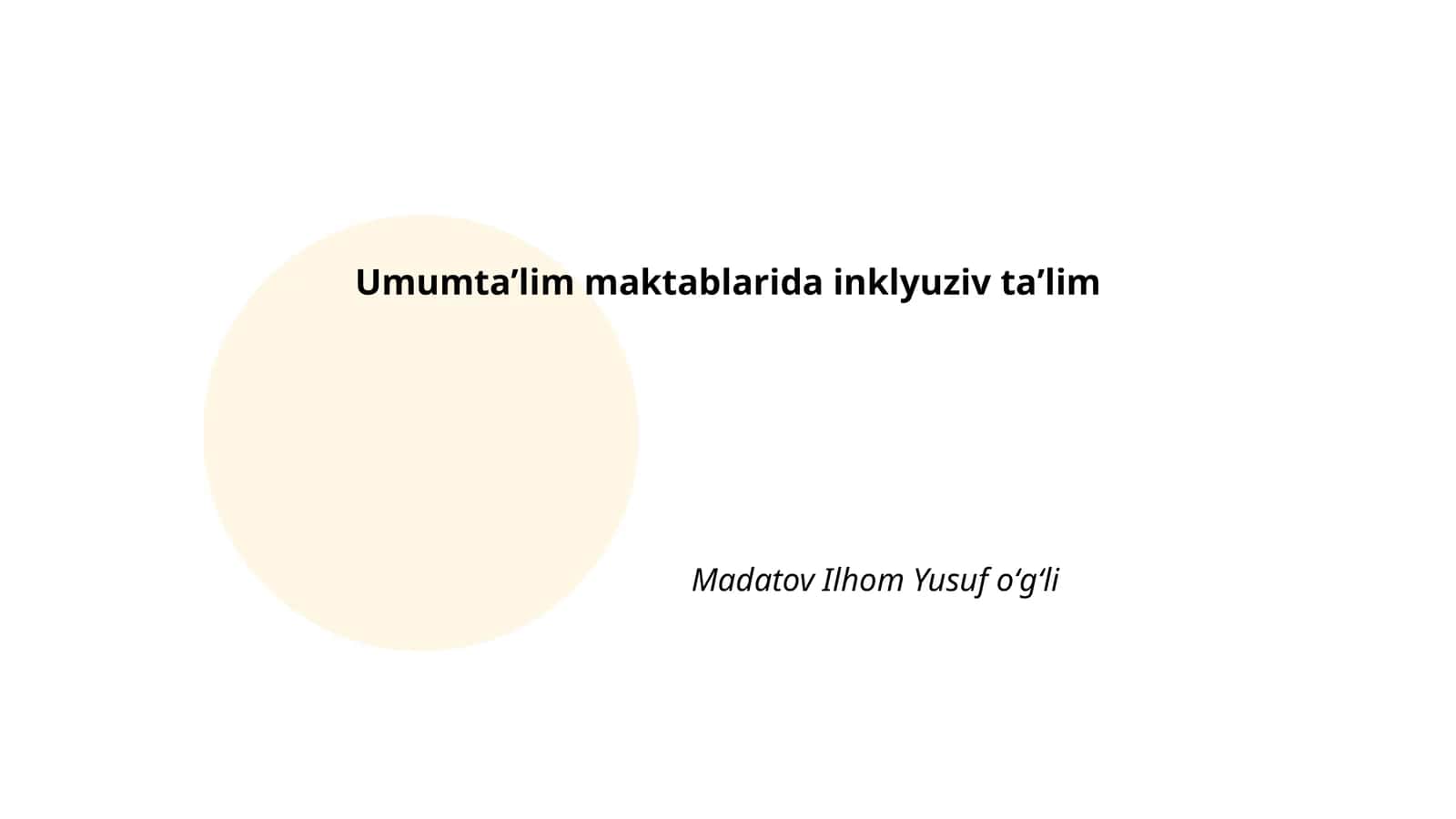 Umumta'lim maktablarida inklyuziv ta'lim 1