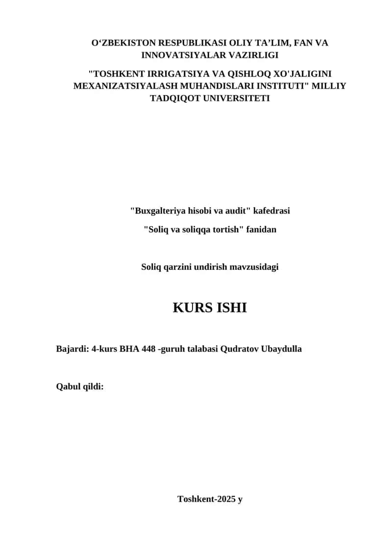Soliq qarzini undirish 1